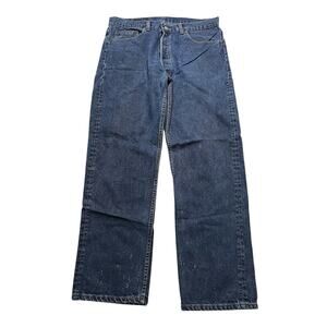 Levi’s 501 Jeans 38 Made in USA Button Fly Dark Wash 80s Actual Sz 35x29.5